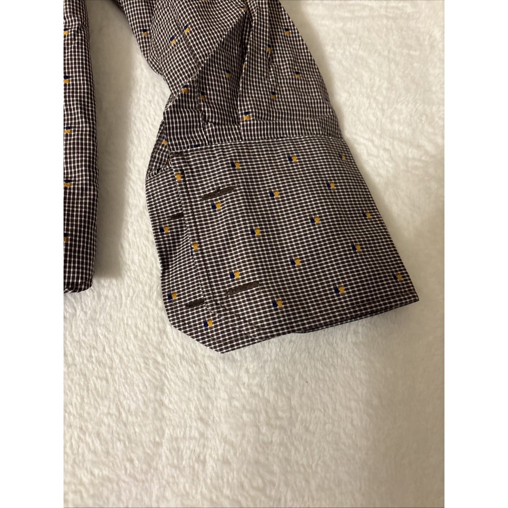 Murano XL Pineapple Geometric Print Button Front Dress Shirt French Cuffs - Picture 7 of 9